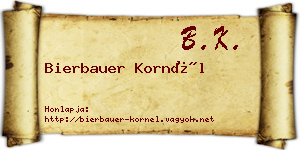 Bierbauer Kornél névjegykártya